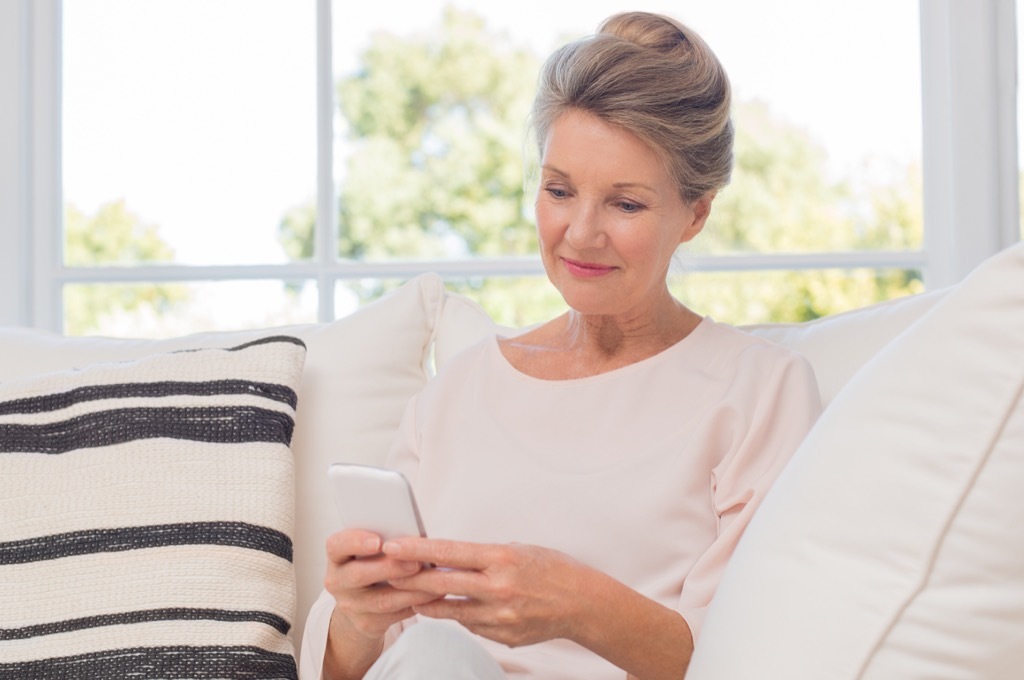 Older woman on smartphone