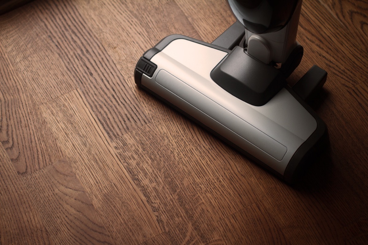 vacuum on hardwood floor