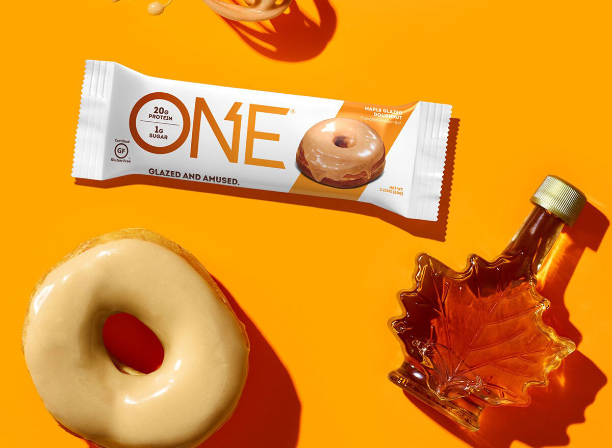 one protein bar maple glazed donut