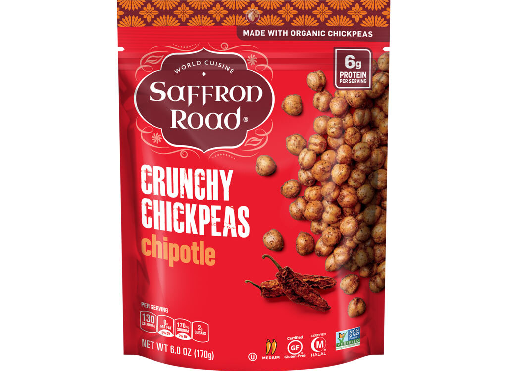 Saffron road crunchy chickpeas chipotle - best high protein snacks