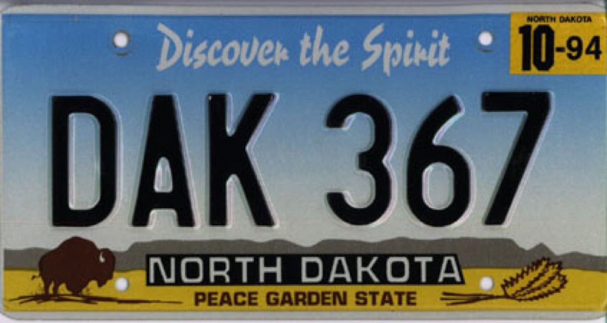 north dakota license plate