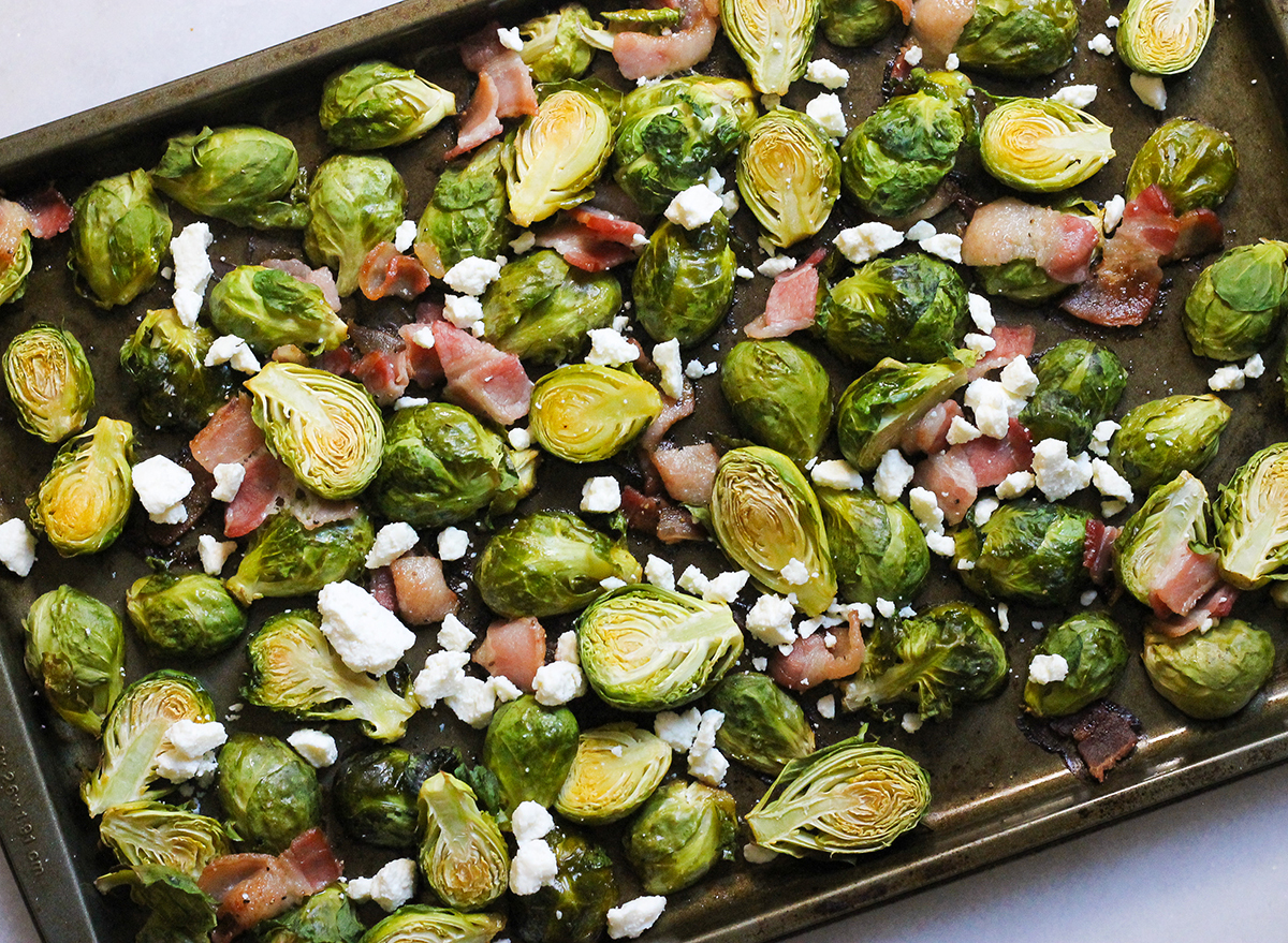 brussels sprouts with bacon and feta