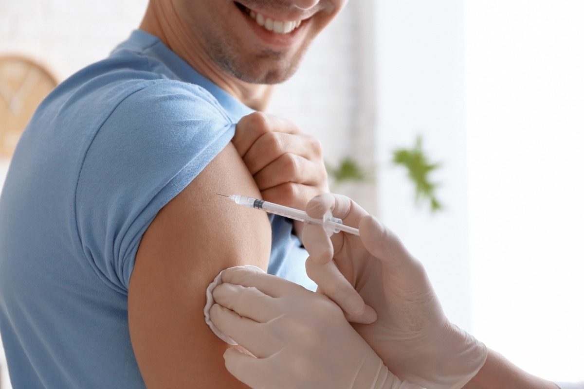 Man getting vaccinated