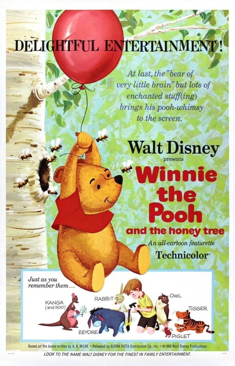 walt disney movie poster for winnie the pooh 1966